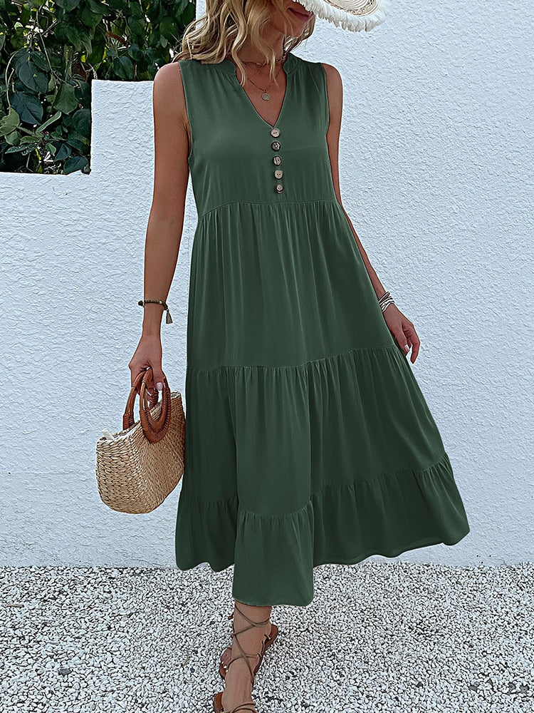 The Sightseer Boho Casual Midi-dress