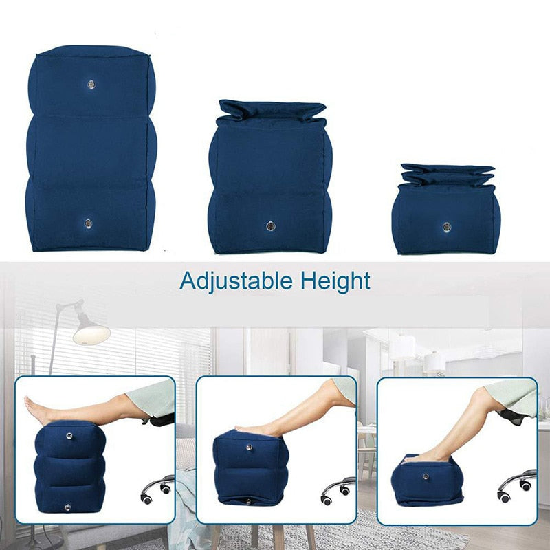 Adjustable Height Travel Foot Rest Pillow