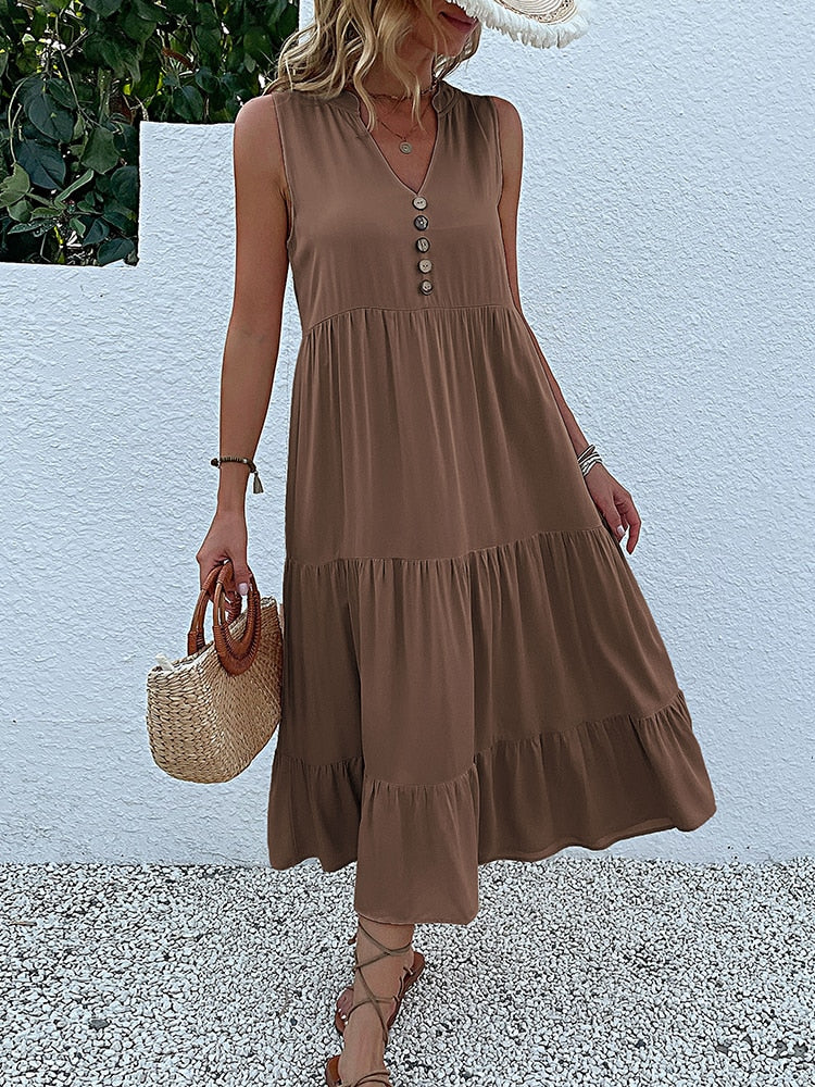 The Sightseer Boho Casual Midi-dress